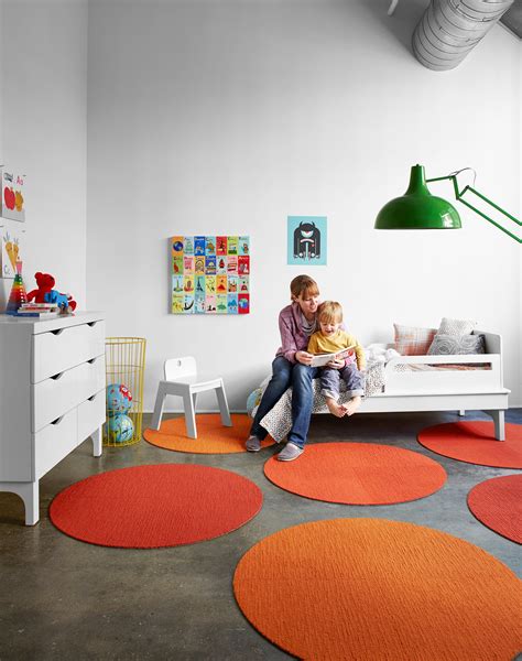 Made You Look Round Rug - Orange - 3.25 Diameter: FLOR Signature Area Rugs by FLOR