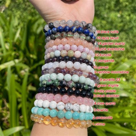 64 Kinds Genuine Gemstone Bracelets Stretchy Crystal Bracelet - Etsy UK