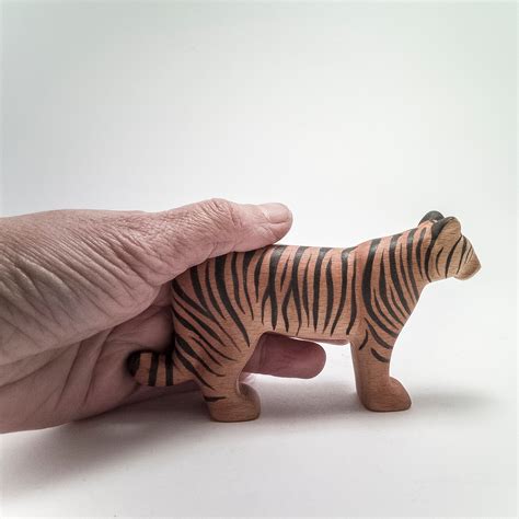 Wooden Tiger Figurine Wooden Toy Tiger Wooden Tiger - Etsy