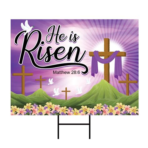 Happy Easter 2023 He is Risen Yard Sign – Voila Print Inc