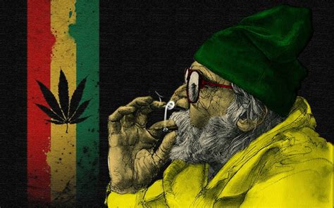 Skull Smoking Weed Wallpaper