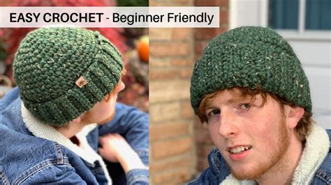 Easy crochet mens beanie for beginners - Classic Fisherman's Hat perfect for men and women ...