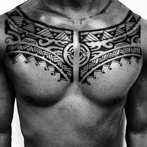 50 Tribal Chest Tattoos For Men - Masculine Design Ideas