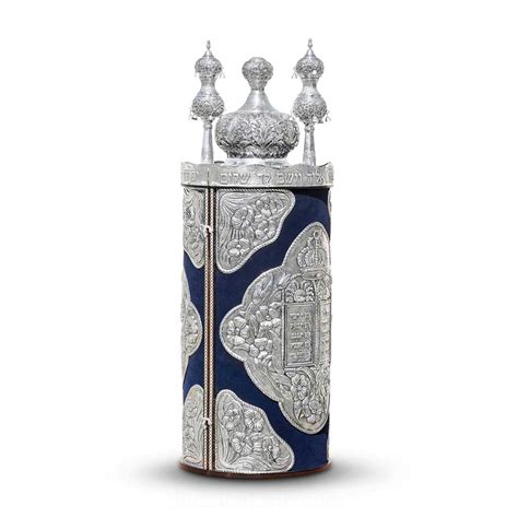 Sephardic Torah Case | Sefer Torah Scroll Cases TC400 | Silver Ornaments