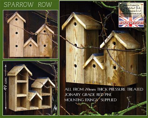 Sparrow Row Bird Box Sparrows are communal nesters, hence the nesting village design of Sparrow ...