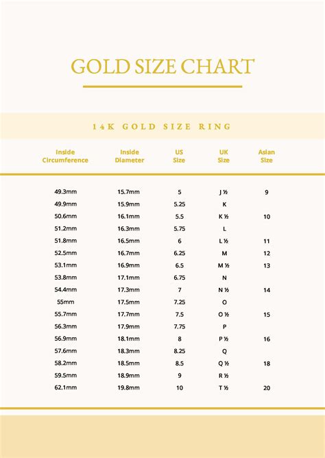 Split Ring Size Chart in PDF - Download | Template.net