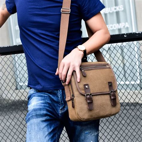 Men's travel bags Casual Fashion Canvas Shoulder Bag Male Crossbody ...