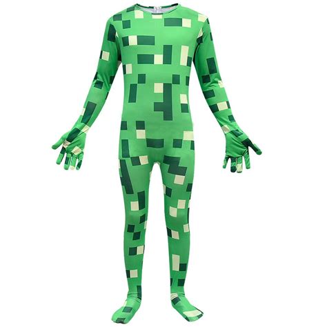 Creeper Minecraft Cosplay Costume in 2021 | Halloween costumes for kids ...