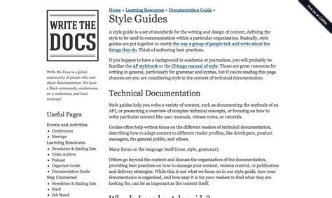 Style Guides - Write the Docs - DocToolHub