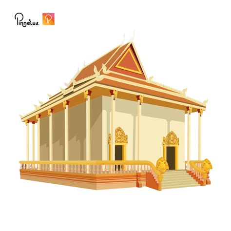 Khmer pagoda illustration – Artofit