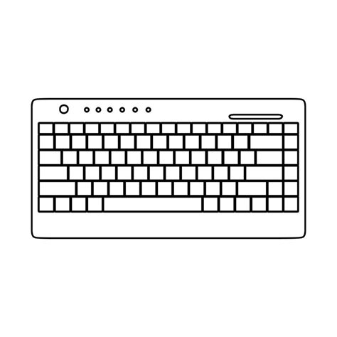 Computer keyboard technology vector illustration equipment outline with key and button line ...