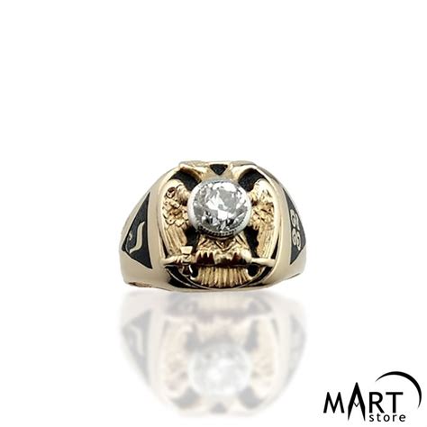 Masonic Diamond Ring - Scottish Rite Masonic ring 32nd degree - Silver ...