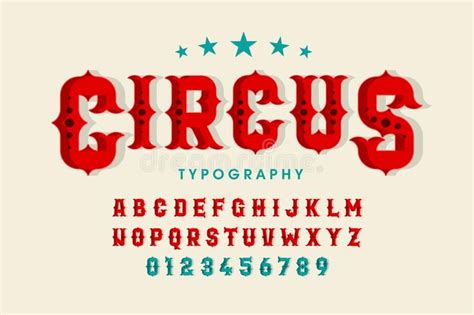 Retro Style Circus Font Alphabet and Numbers