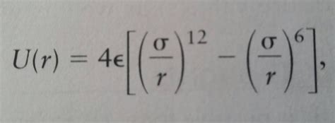 Solved For the Lennard-Jones potential [equation(22) and | Chegg.com