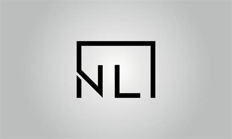 Letter NL logo design. NL logo with square shape in black colors vector free vector template ...