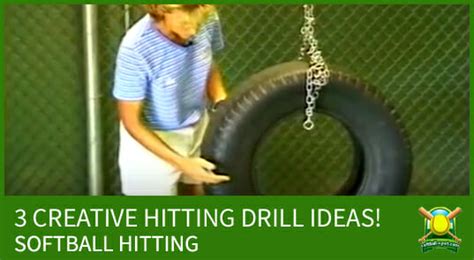 3 Creative Softball Hitting Drills (Using a tire, string & block of ...