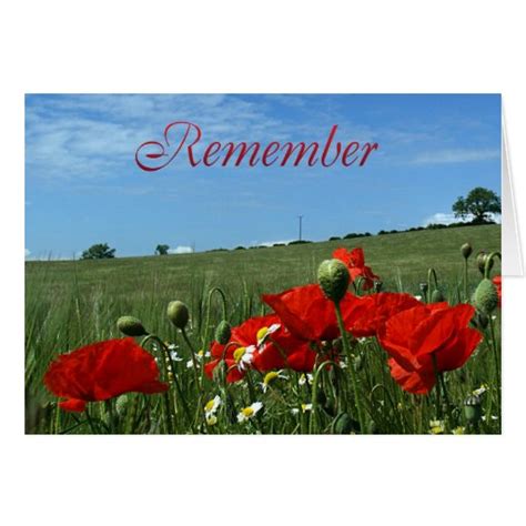 Remembrance Day Poppy Field Greeting Card | Zazzle