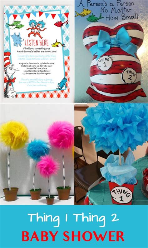 Dr Seuss Thing 1 Thing 2 Twin Baby Shower Ideas – Baby Shower Ideas 4U