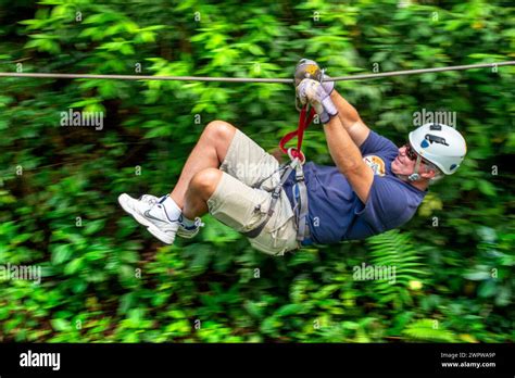 canopy in the forest in El Castillo, Tourist Rides The Canopy Zip Line Tour, Rainforest, Arenal ...