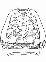 Printable Ugly Sweater Coloring Page  Word Searches sketch template