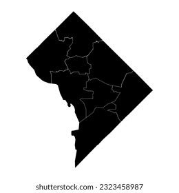 Washington Dc Map Neighborhoods Vector Illustration Stock Vector (Royalty Free) 2323458987 ...