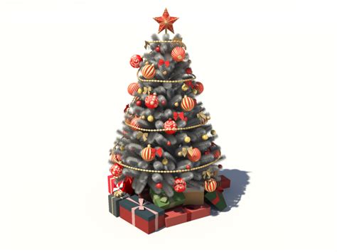 Christmas Tree White Decoration 3D Model - 3D Models World