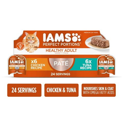 IAMS PERFECT PORTIONS Healthy Adult Grain Free* Wet Cat Food Pate Variety Pack, Chicken Recipe ...