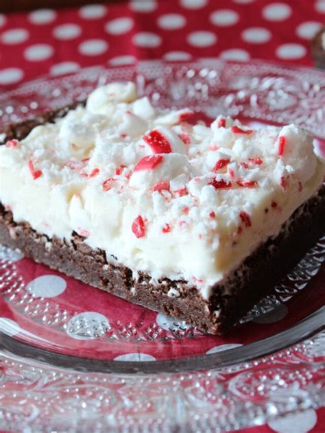 Frosted Peppermint Christmas Brownies - Oh My Creative