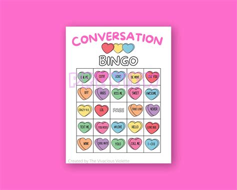 Conversation Hearts Bingo Game - Etsy