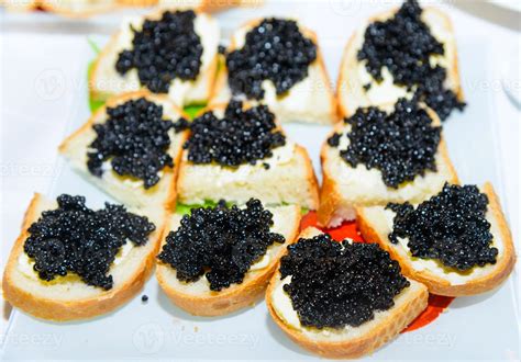 Sandwich with butter and caviar 1265299 Stock Photo at Vecteezy