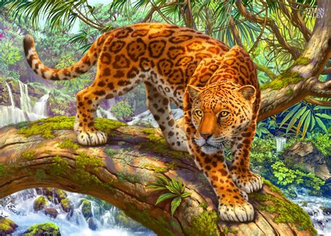 Jaguar. Illustration for the puzzle. Ягуар. Иллюстрация к головоломке., Stepan Gilev on ...