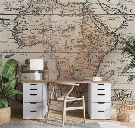 Vintage Africa Map Wallpaper - Antique Style | Happywall