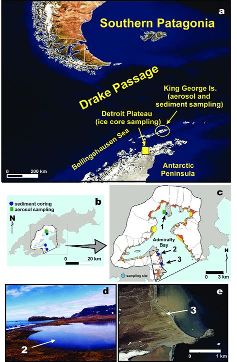 (a) General location of the study site indicating ice core and sediment ...