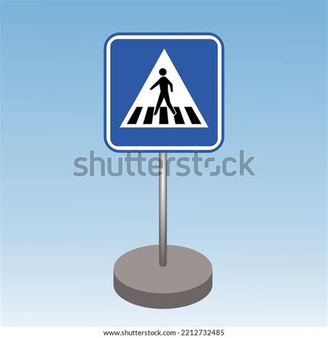 Pedestrian Crossing Traffic Sign Vector Illustration Stock Vector ...