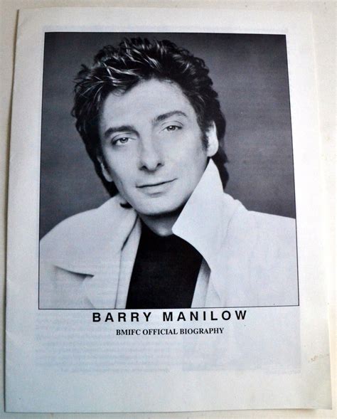 Barry Manilow Fan Club Biography Music Memorabilia 1989 | Barry manilow ...