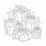 Present Boxes Coloring Page Gift Box Pages Nelpilisc Outline  sketch template