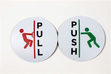 Buy Set of 2 Push-Pull Door Stickers | Push Pull Signs for Glass and Smooth Surfaces | 4 ...