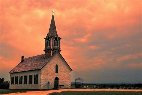 Download Orange (Color) Cloud Sky Sunset Church Religious Chapel HD ...