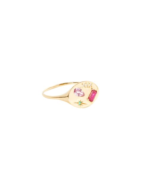 Pink night market signet ring by Scosha | Finematter