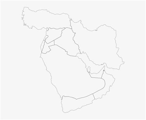 Middle East Map Clip Art Gcc Countries Outline Map Png Image | Images ...