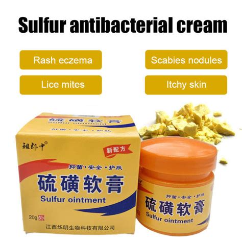 Sulfur Cream For Allergy Itchy Skin Eczema Psoriasis Treatment Cream Anti Bacterial Anti Fungal ...