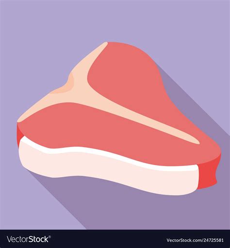 T-bone steak icon flat style Royalty Free Vector Image