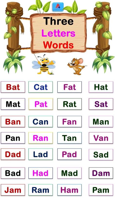 Three Letter Words in 2022 | Kindergarten worksheets sight words, English poems for kids, Three ...