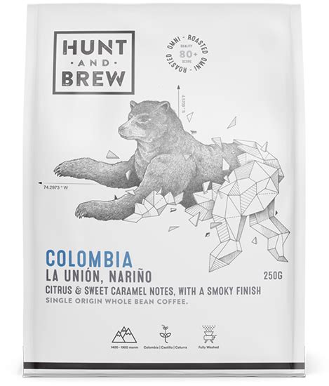 COLOMBIA COFFEE BEANS 250G - Hunt and Brew