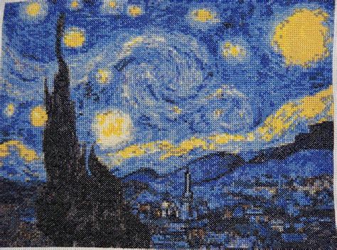 Starry night Van Gogh fine art cross stitch kit | Fine art cross stitch ...