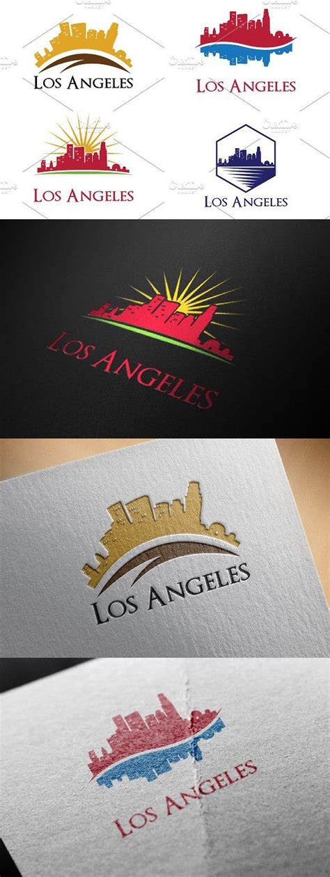 4 Los Angeles City Skyline Logo | Skyline logo, Los angeles city, City ...