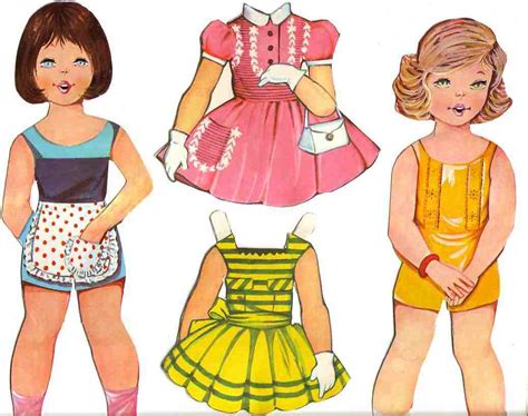 The Washerwoman: Vintage cut out dolls.