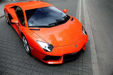 car, Orange, Lamborghini, Lamborghini Aventador Wallpapers HD / Desktop and Mobile Backgrounds