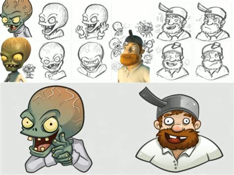 Plants vs. Zombies Media on Twitter: "Dr. Zomboss & Crazy Dave boss icon sketches for Plants vs ...