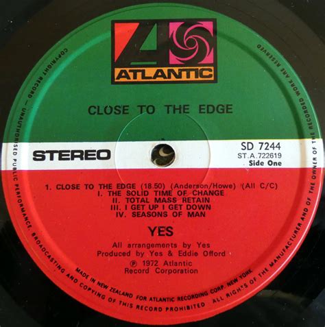 Yes – Close To The Edge (1972, Vinyl) - Discogs